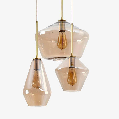 Suspension en verre fumé marron de plusieurs formes Cognac - vue 2 sur 14