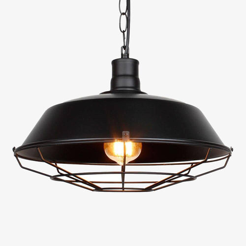 Suspension industrielle à LED avec cage en métal rétro Loft