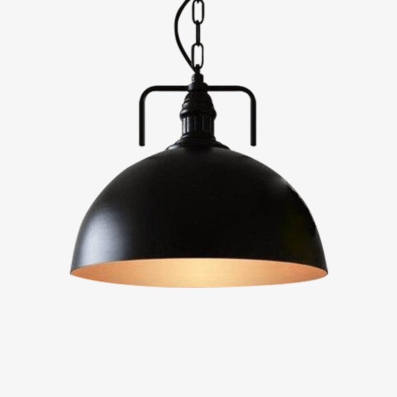 Suspension industrielle LED avec abat-jour arrondi en métal - vue 2 sur 5