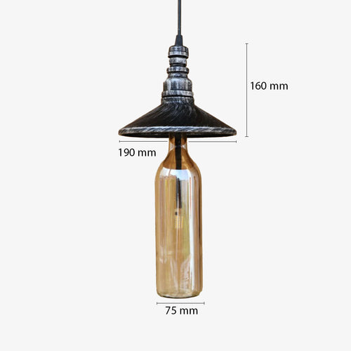 Suspension industrielle LED style bouteille en verre Sanmarino - vue 6 sur 5