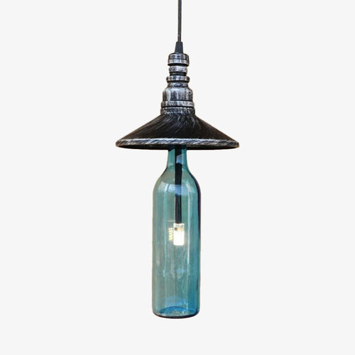Suspension industrielle LED style bouteille en verre Sanmarino