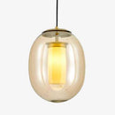 Suspension LED design bulle en verre colorée fumée