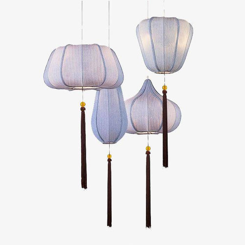 Suspension LED style chinois en tissu