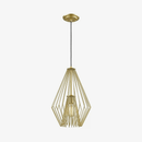 Suspension moderne LED en cage métal design doré