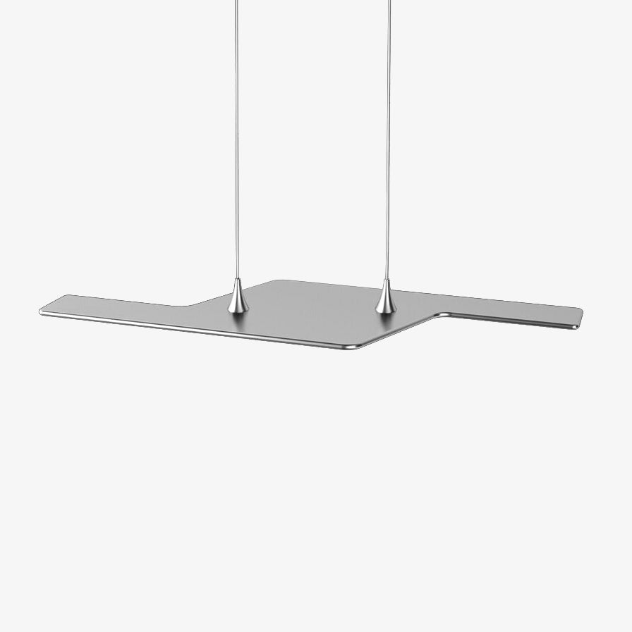 Suspension moderne LED en zig zag argenté Maya