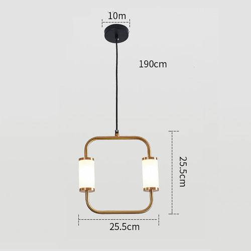 Suspension moderne LED tubes dorés avec forme géométrique Nyla - vue 7 sur 8