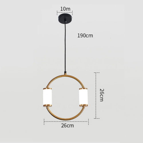 Suspension moderne LED tubes dorés avec forme géométrique Nyla - vue 9 sur 8