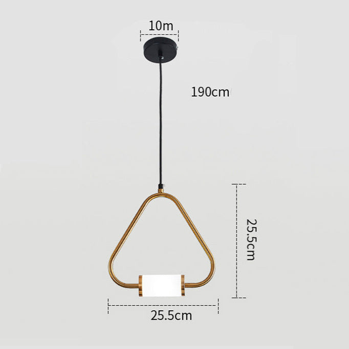 Suspension moderne LED tubes dorés avec forme géométrique Nyla - vue 7 sur 8