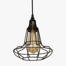 Suspension rétro à LED avec abat-jour cage en métal Edison