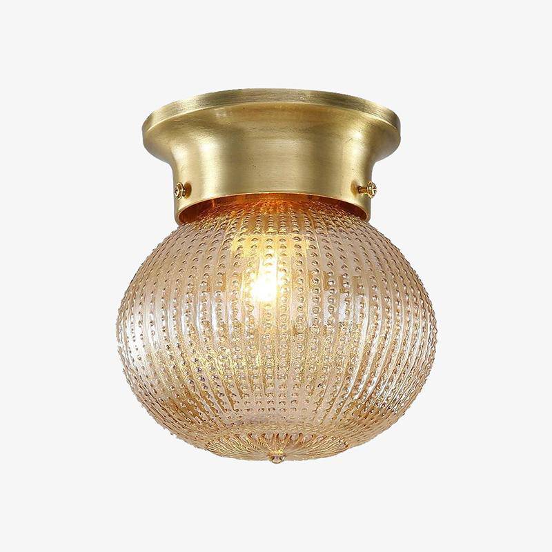 Suspension rétro LED avec métal doré et verre cristal