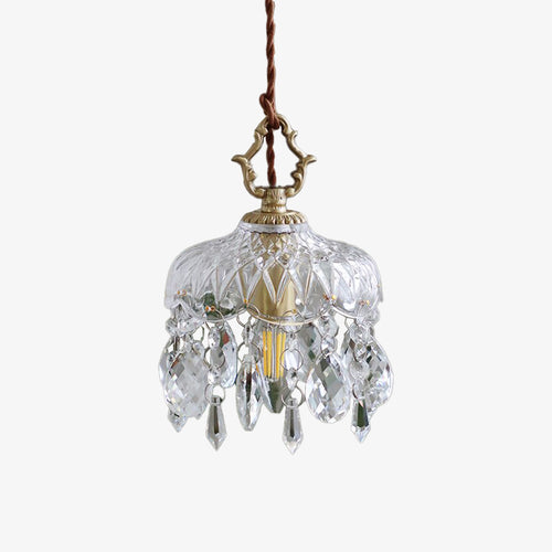 Suspension vintage avec abat-jour en cristal Phitz
