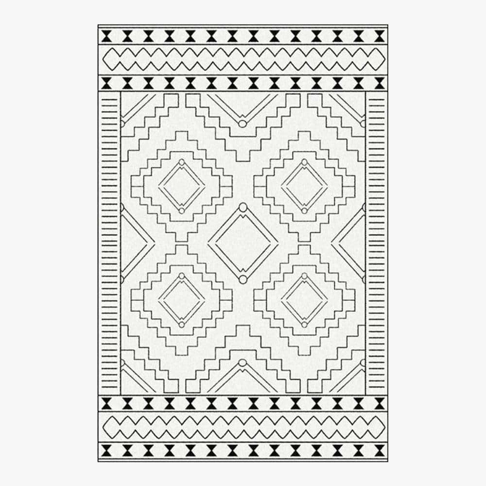 Tapis berbère rectangle moderne à motifs géométrique Figure