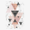 Tapis design géométrique rectangle aux triangles roses Area