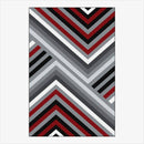Tapis rectangle géométriques rouge et gris Asymmetric