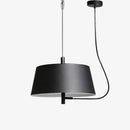 Suspension moderne LED avec abat-jour arrondi métal noir