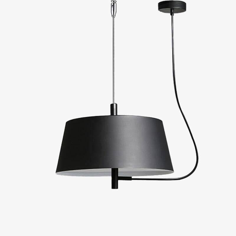 Suspension moderne LED avec abat-jour arrondi métal noir - vue 2 sur 4